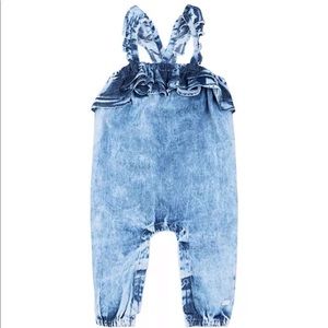 NWOT 7 For All Mankind Acid Wash chambray  Romper